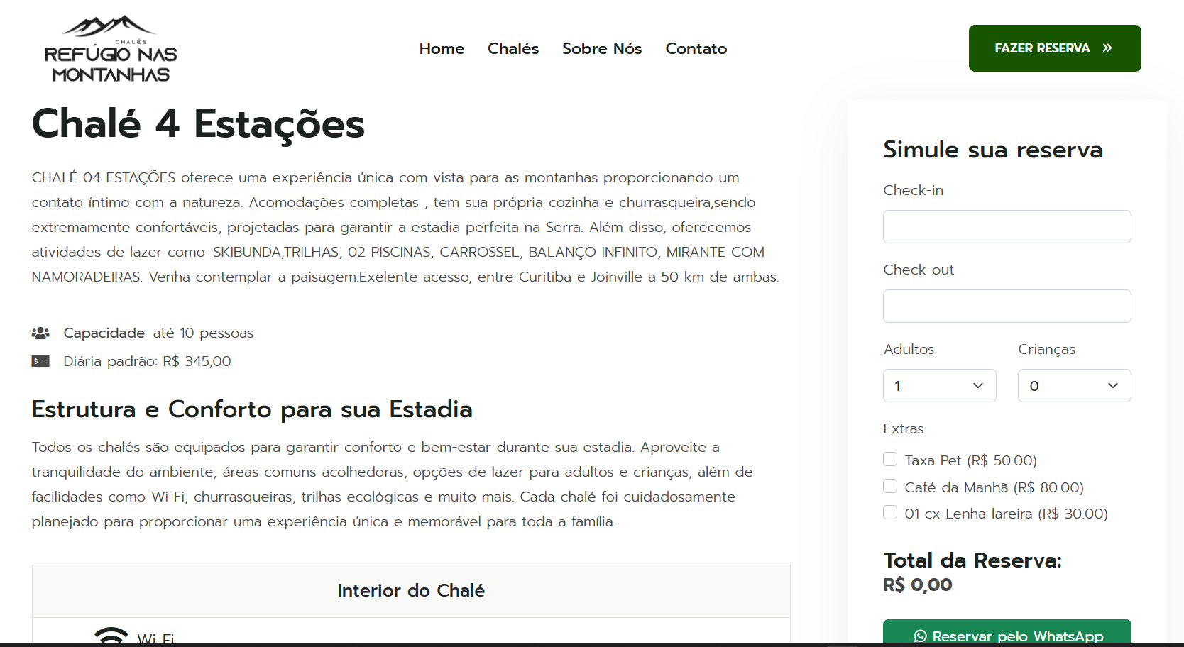Simulação de hospedagem
